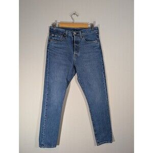 Levi's 501 Womens Blue High Rise Straight Leg Denim Jeans Sz 28 Capsule Western